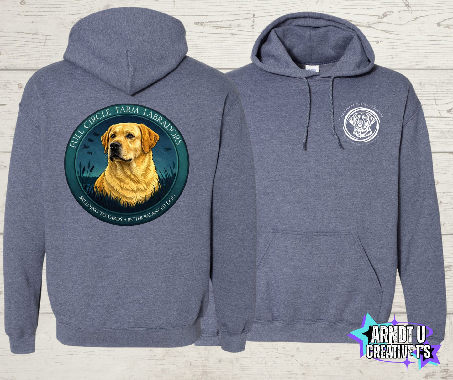 Full Circle Farm Labradors Yellow Lab Gildan Hoodies