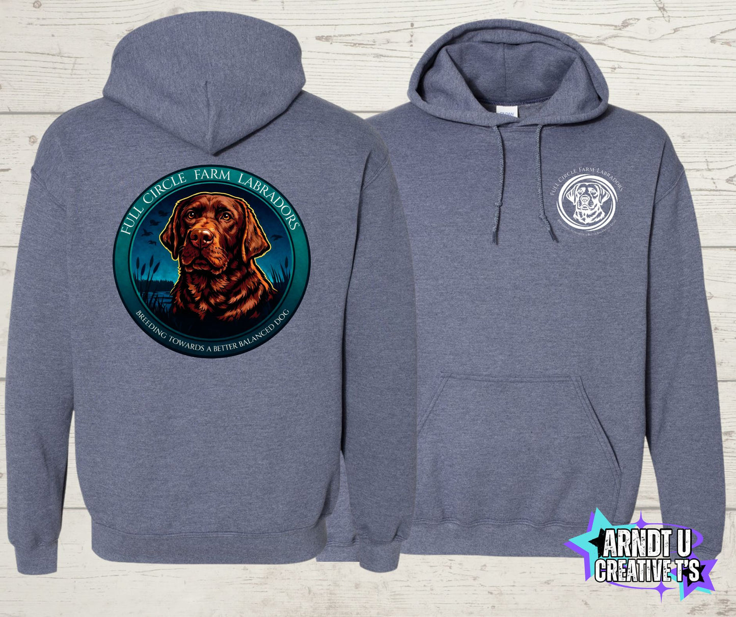 Full Circle Farm Labradors Chocolate Lab Gildan Hoodies