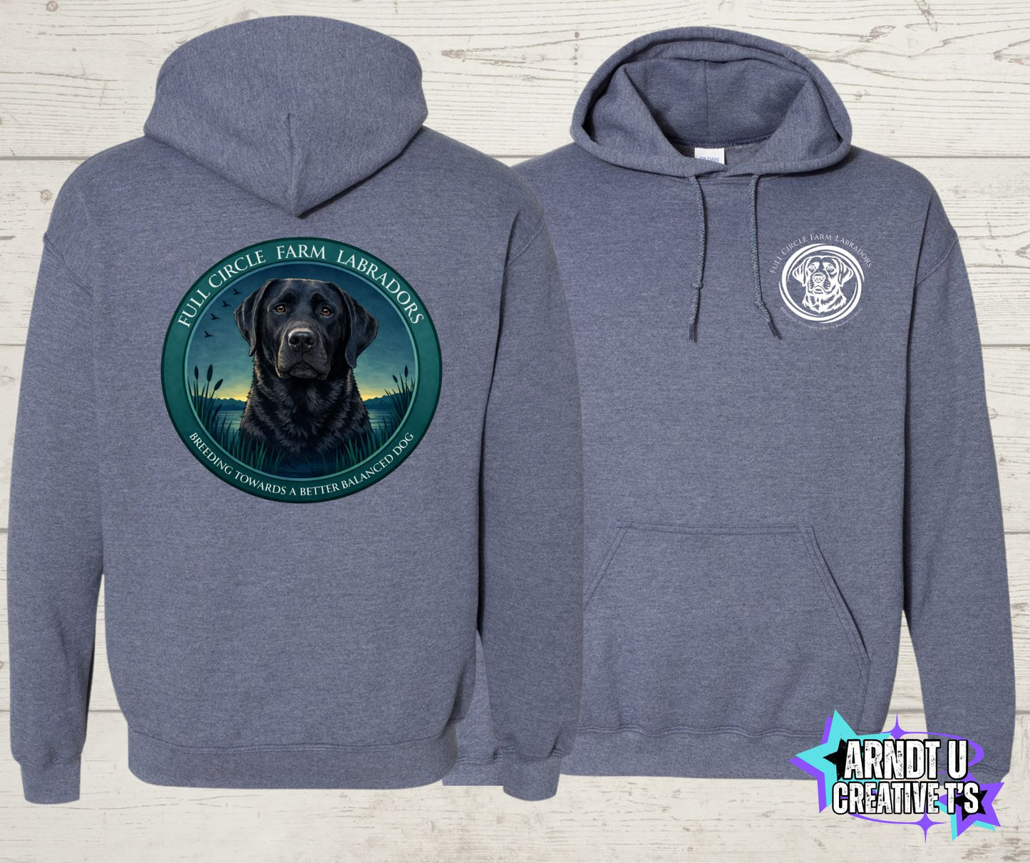 Full Circle Farm Labradors Black Lab Gildan Hoodies