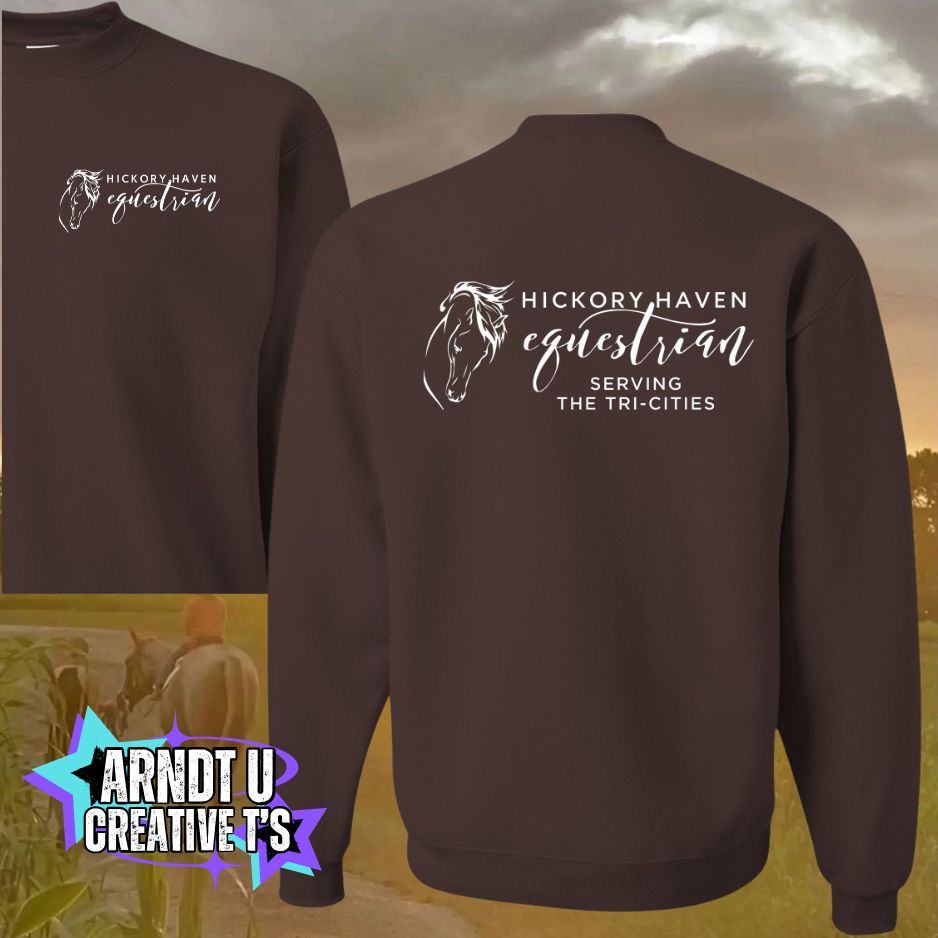 Adult Hickory Havens Crewneck Sweatshirt-White Writing