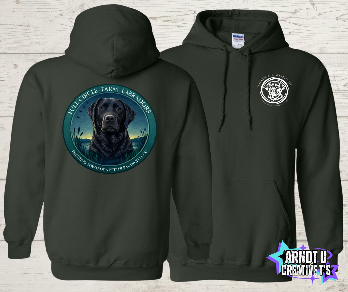 Full Circle Farm Labradors Black Lab Gildan Hoodies