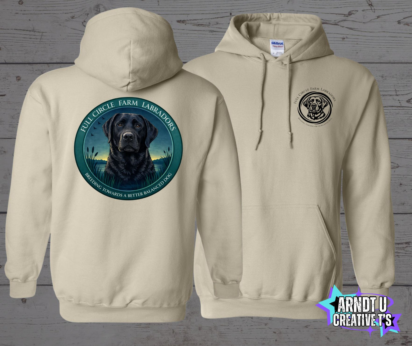 Full Circle Farm Labradors Black Lab Gildan Hoodies