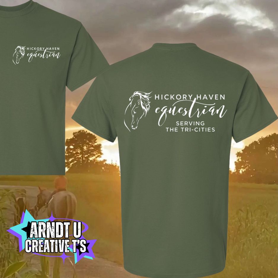 Adult Hickory Havens Short Sleeve-White Writing