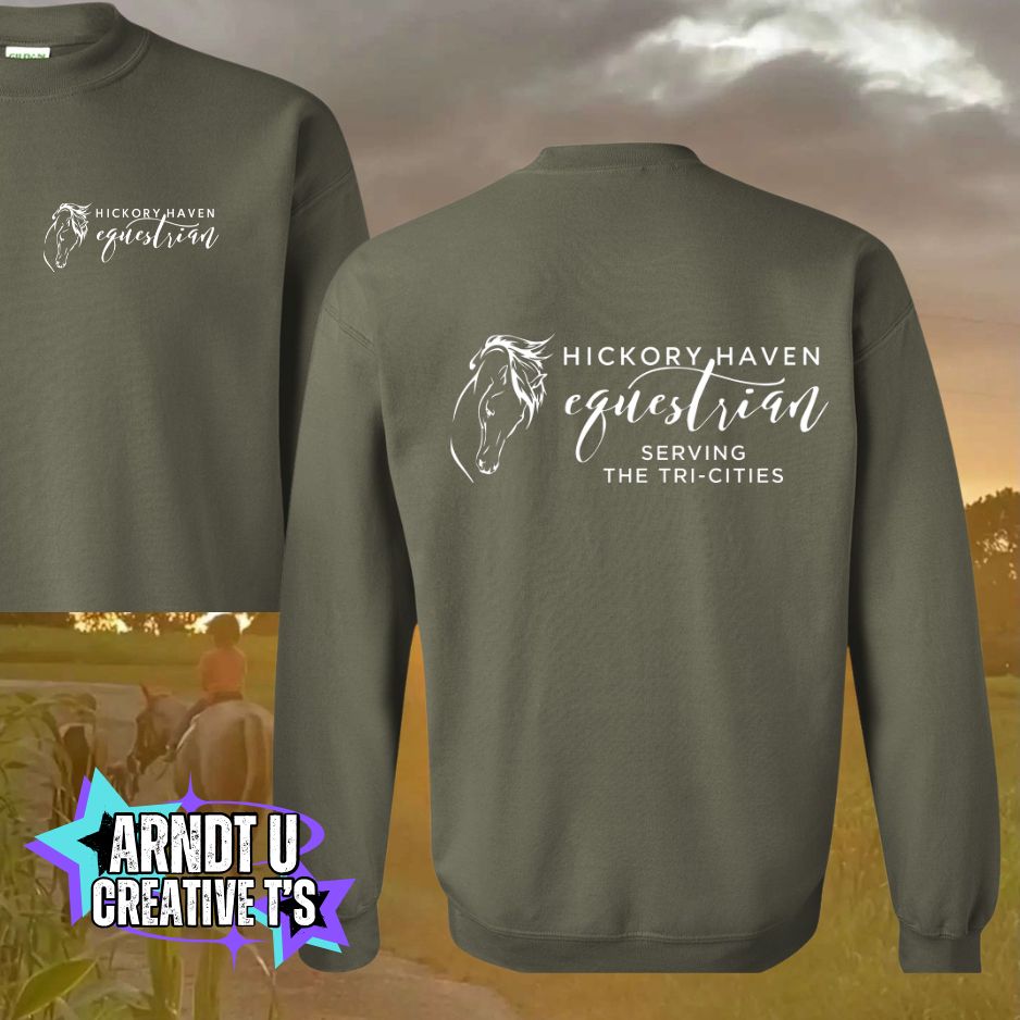 Adult Hickory Havens Crewneck Sweatshirt-White Writing