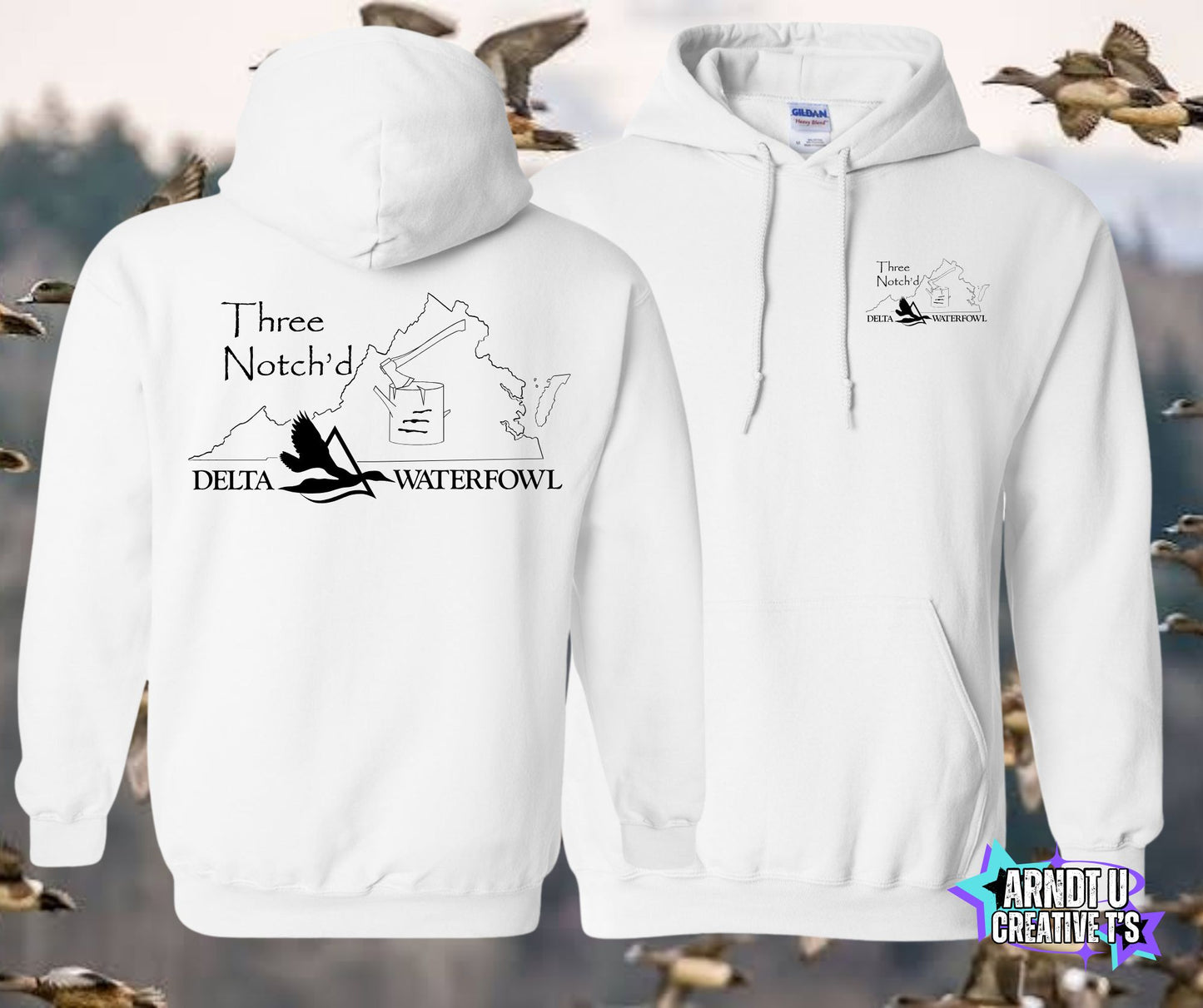 Three Notch'd Gildan Hoodies