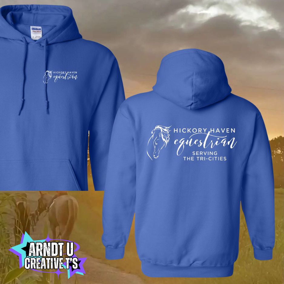 Adult Hickory Havens Hoodie Sweatshirt-White Writing