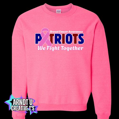 AA Breast Cancer Awareness Front Logo Crewneck & Hoodie Sweatshirts