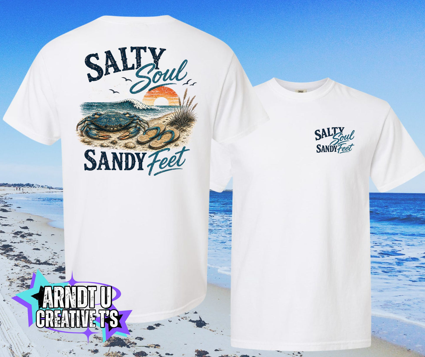 Salty Soul Sandy Feet Crabby with Flip Flops