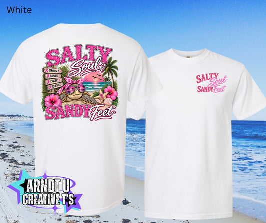 Salty Soul Sandy Feet Turtle Breast Cancer Awareness