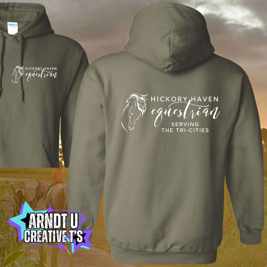 Adult Hickory Havens Hoodie Sweatshirt-White Writing