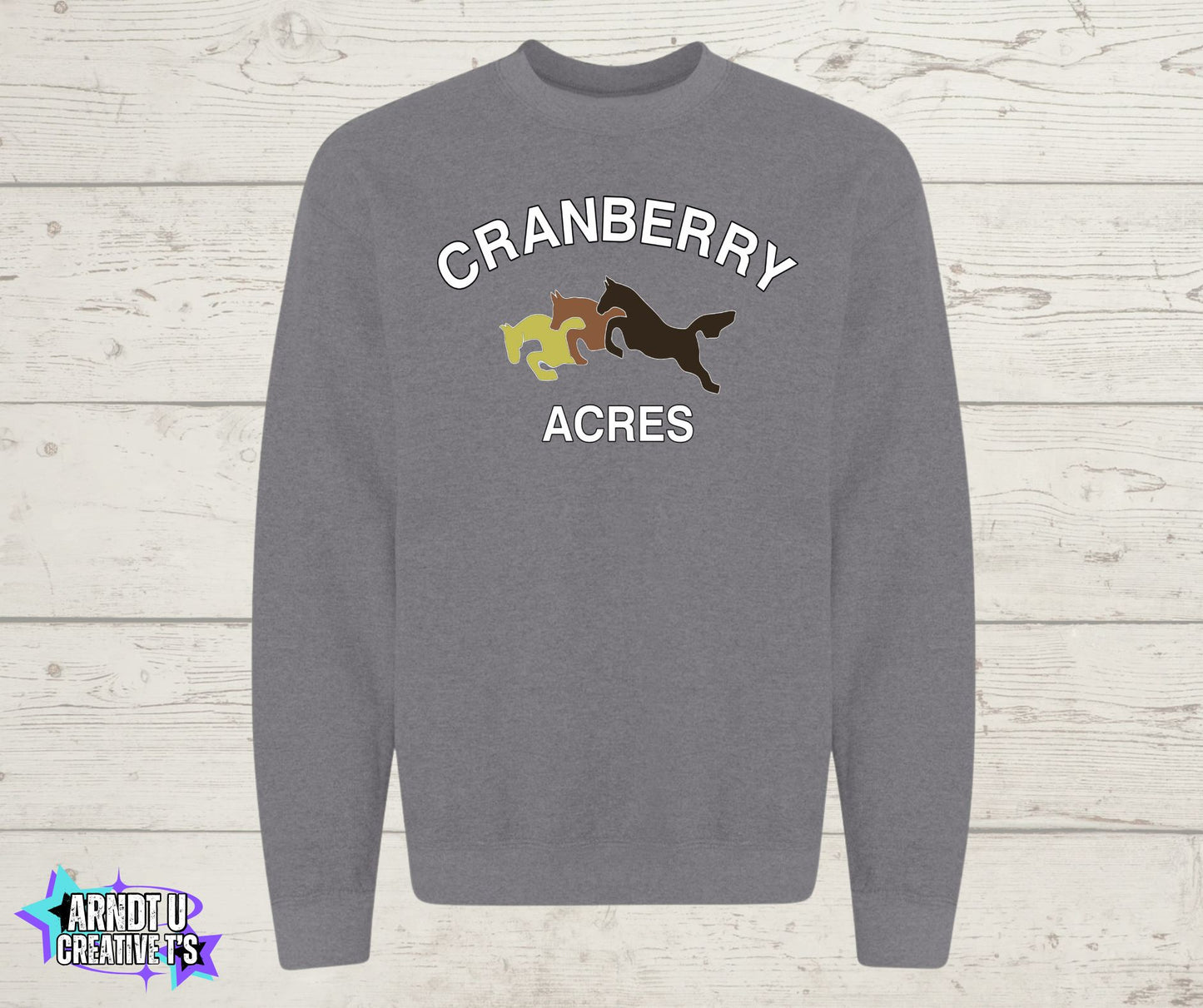 Cranberry Acres Crewneck Sweatshirt Original Logo Front Only