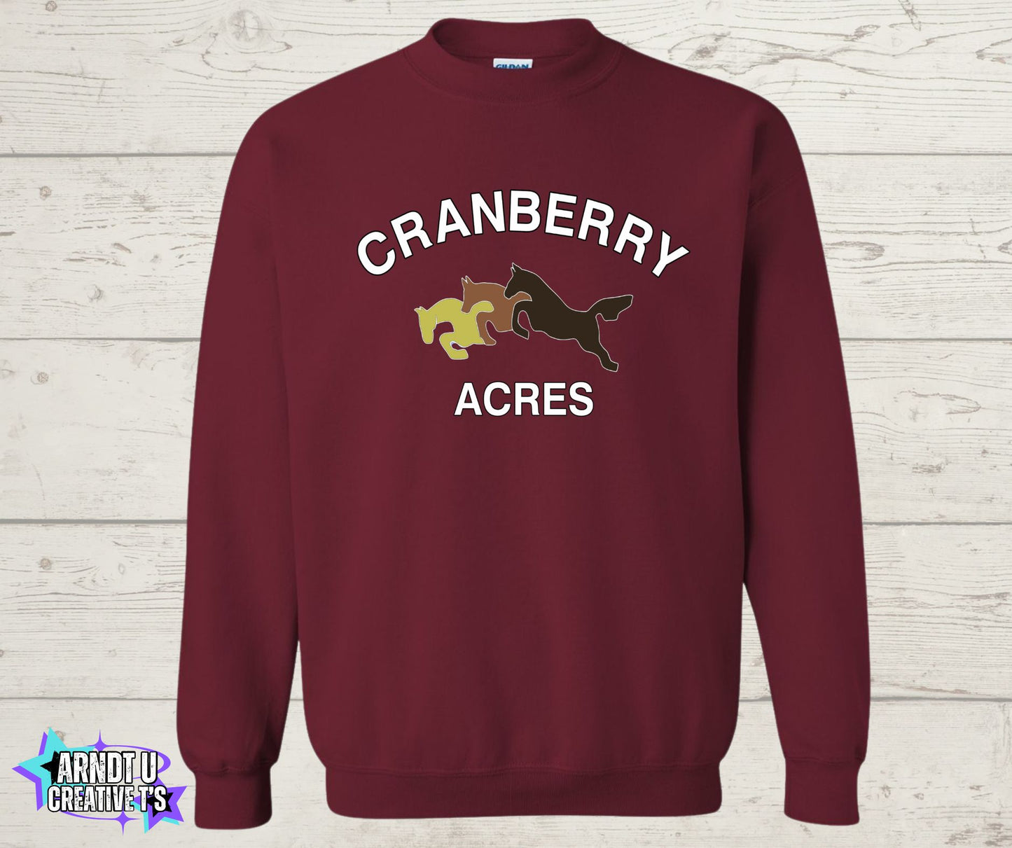 Cranberry Acres Crewneck Sweatshirt Original Logo Front Only