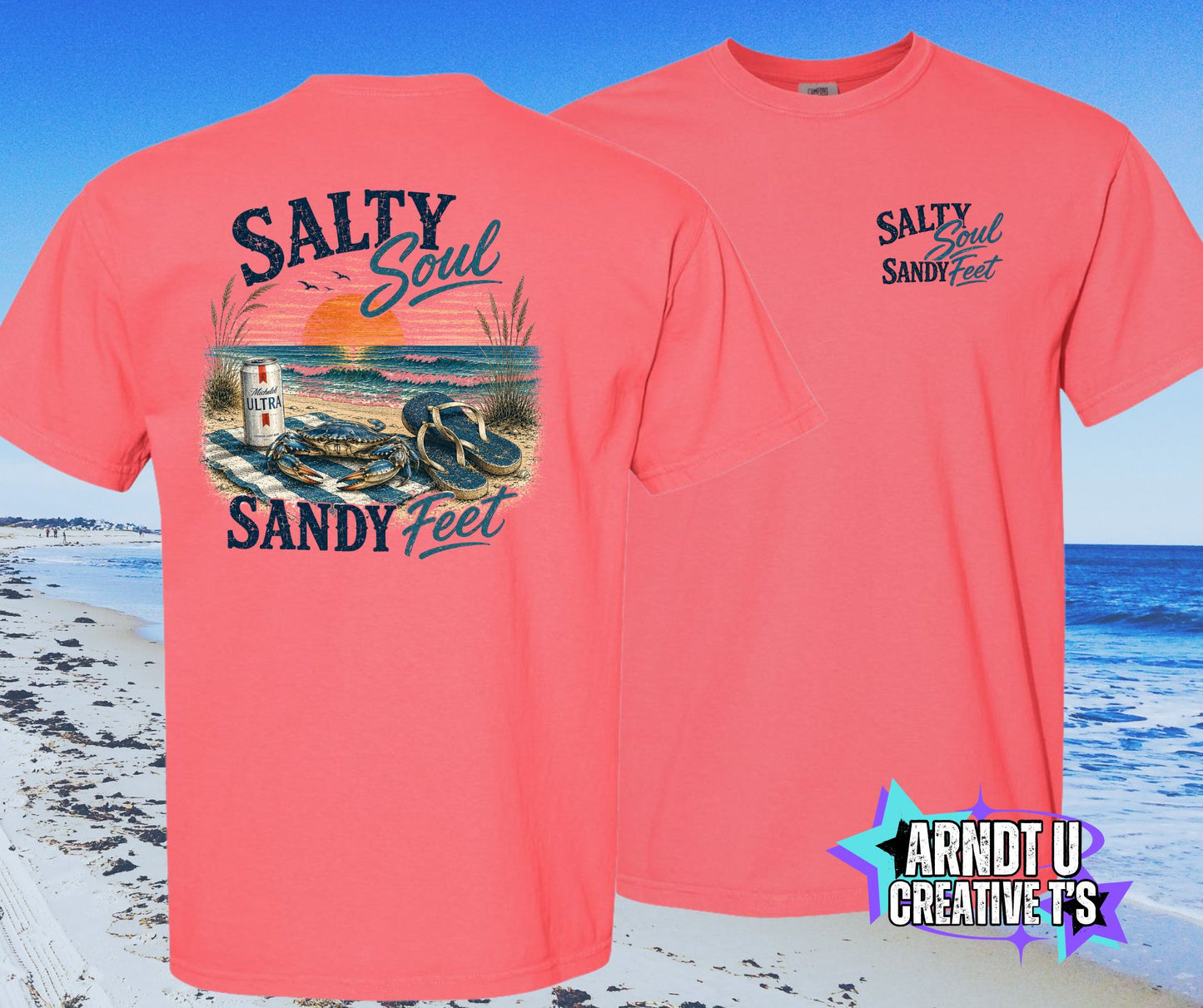 Salty Soul Sandy Feet Crabby with Flip Flops & A MU