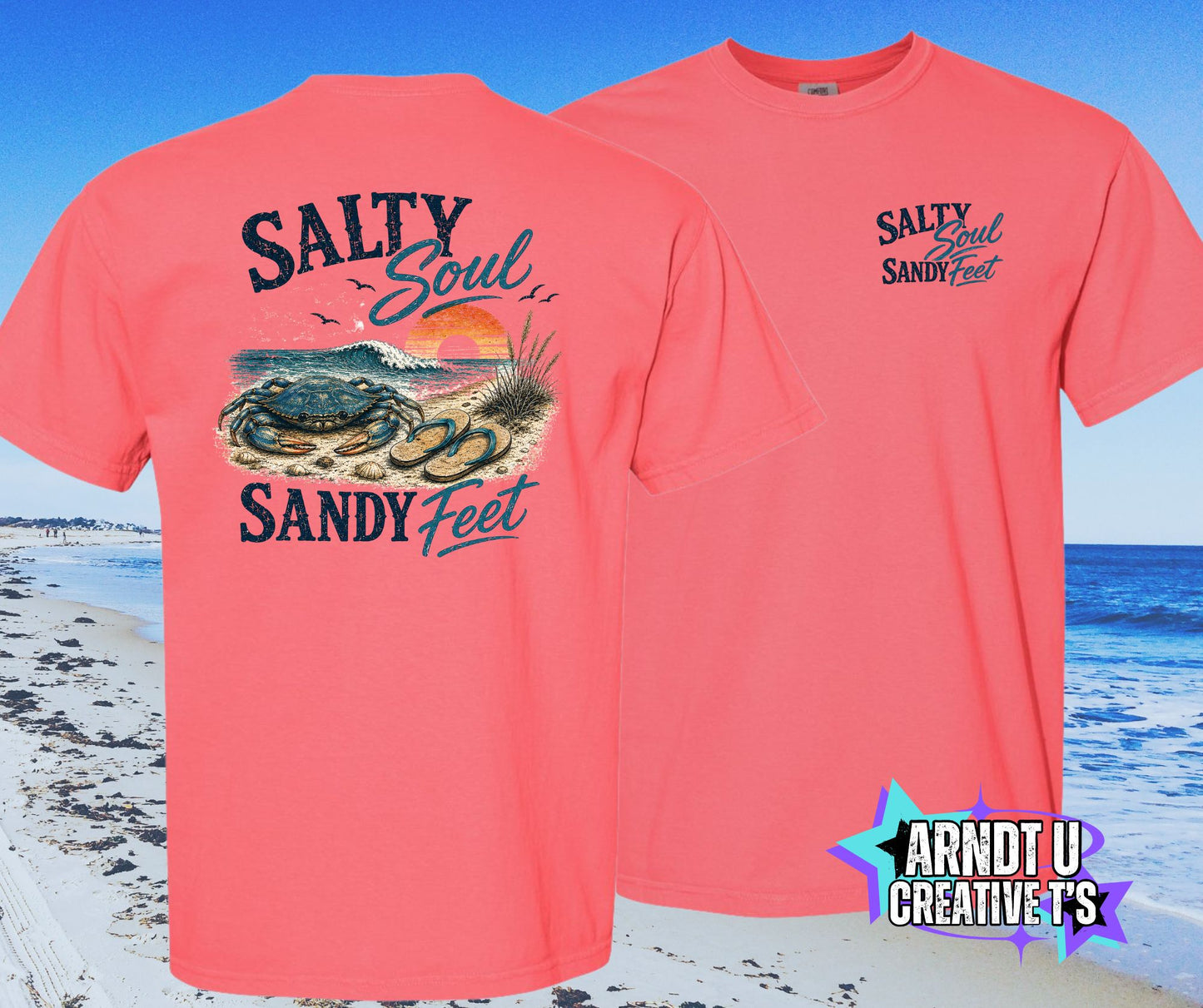 Salty Soul Sandy Feet Crabby with Flip Flops