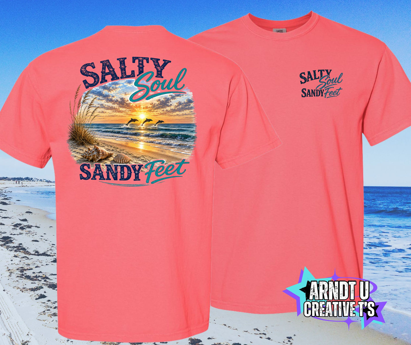 Salty Soul Sandy Feet Sunset Dolphins