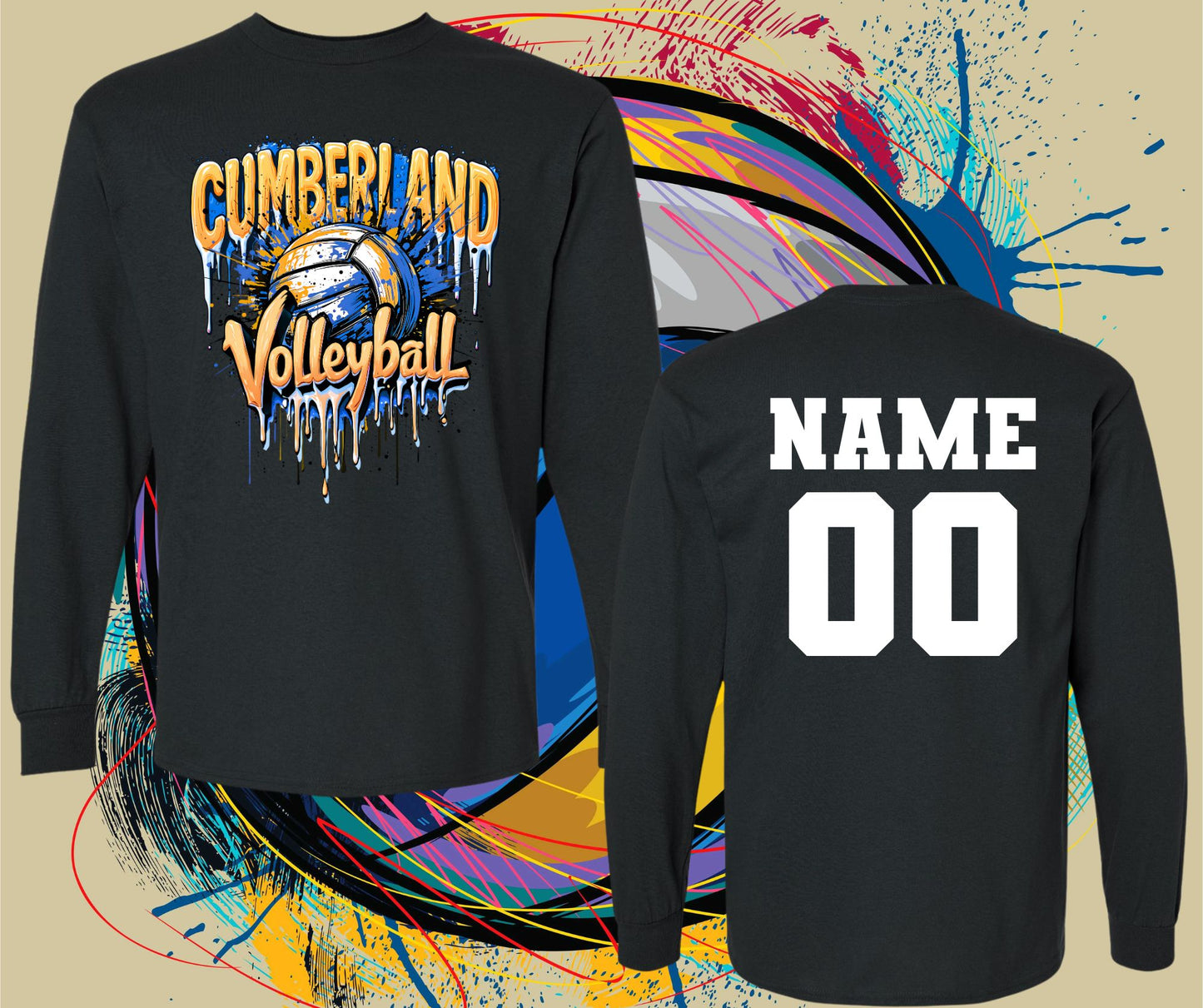 Cumberland Volleyball with Name & Number