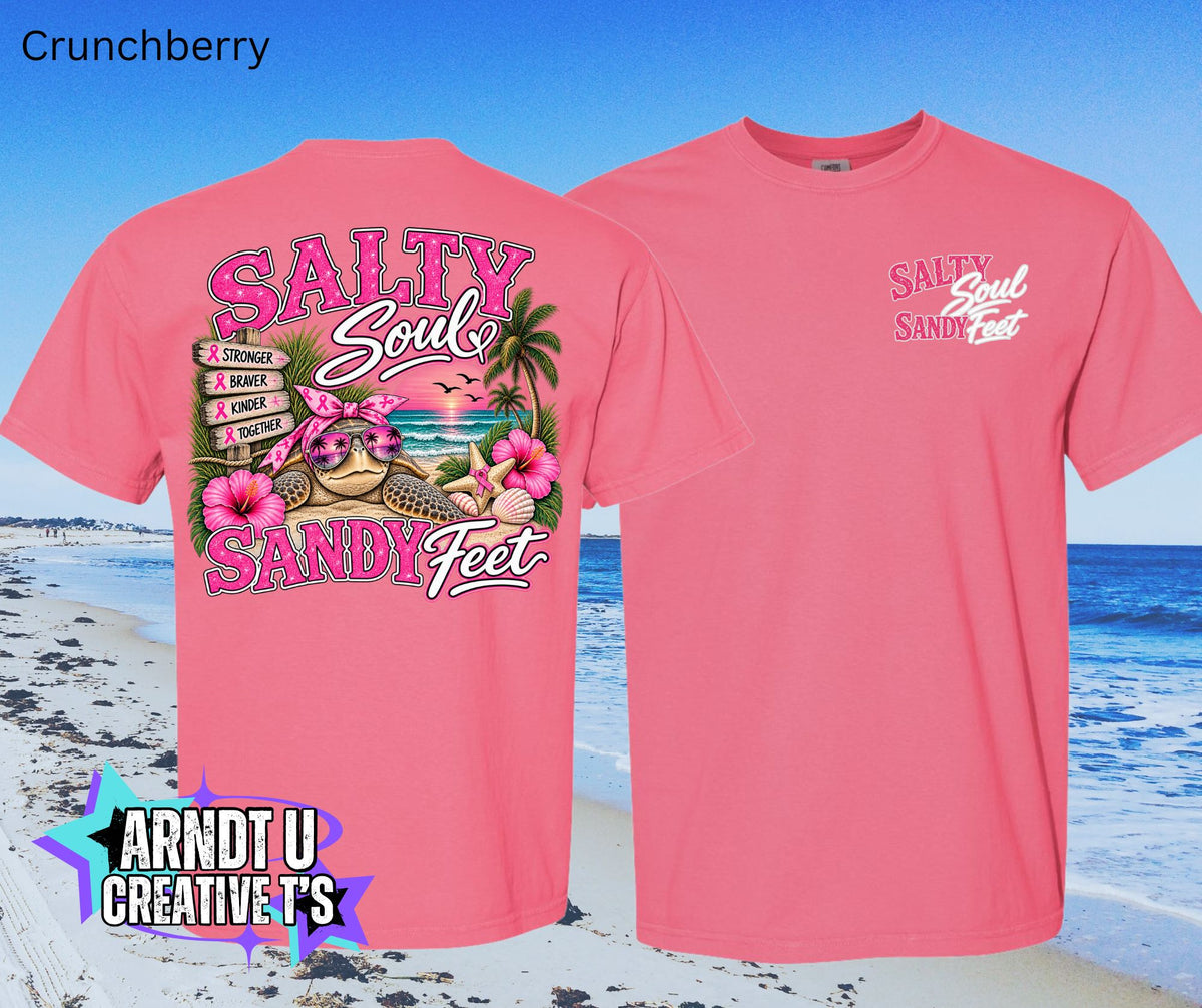 Salty Soul Sandy Feet Turtle Breast Cancer Awareness