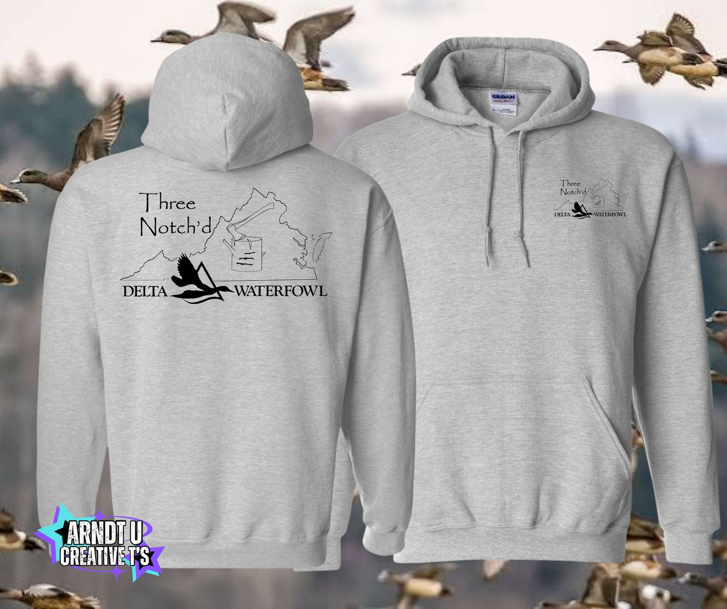 Three Notch'd Gildan Hoodies