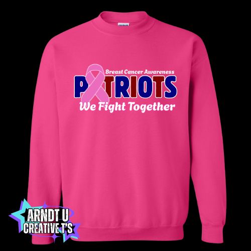 AA Breast Cancer Awareness Front Logo Crewneck & Hoodie Sweatshirts
