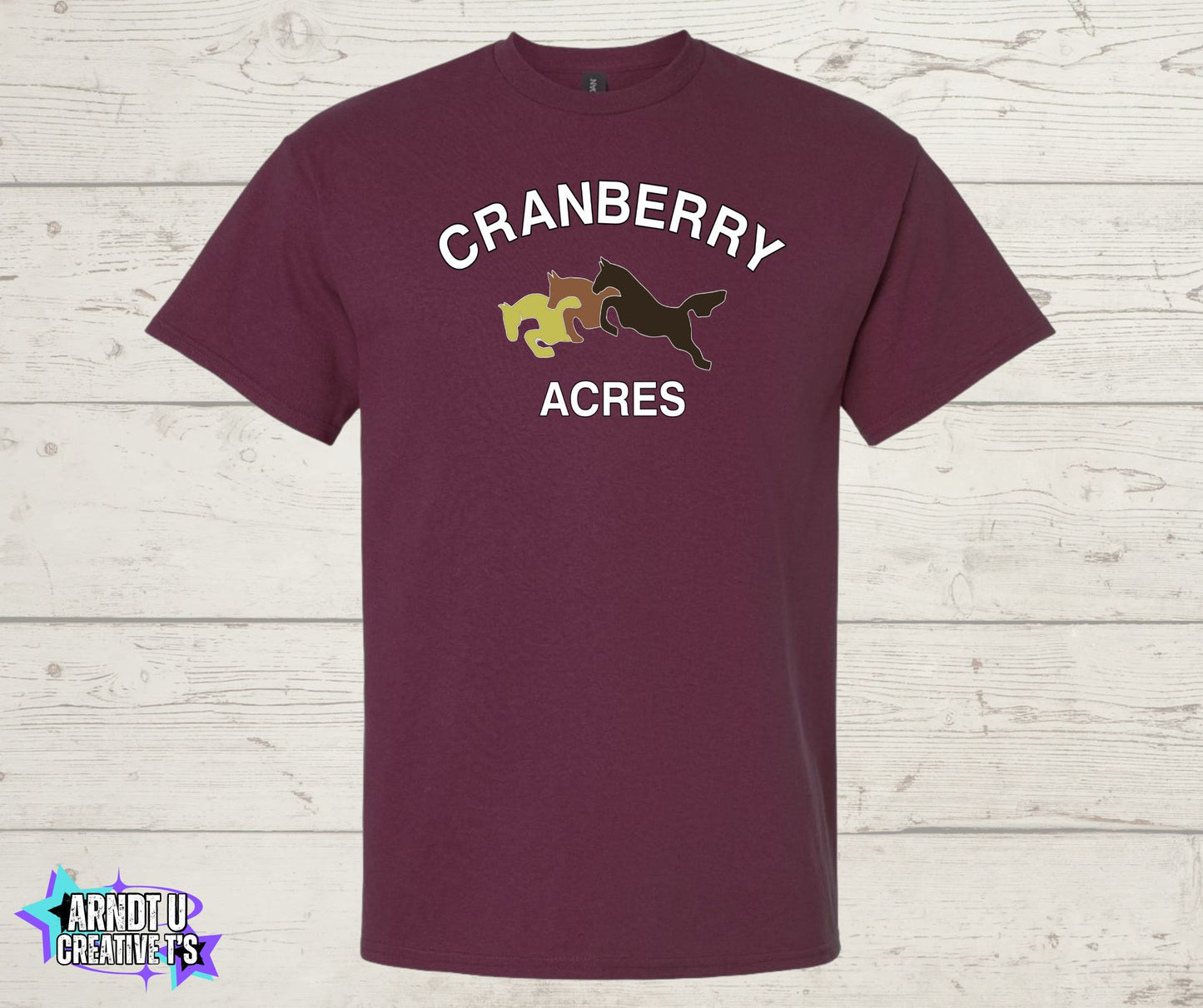 Cranberry Acres Short Sleeve Original Logo Front Only