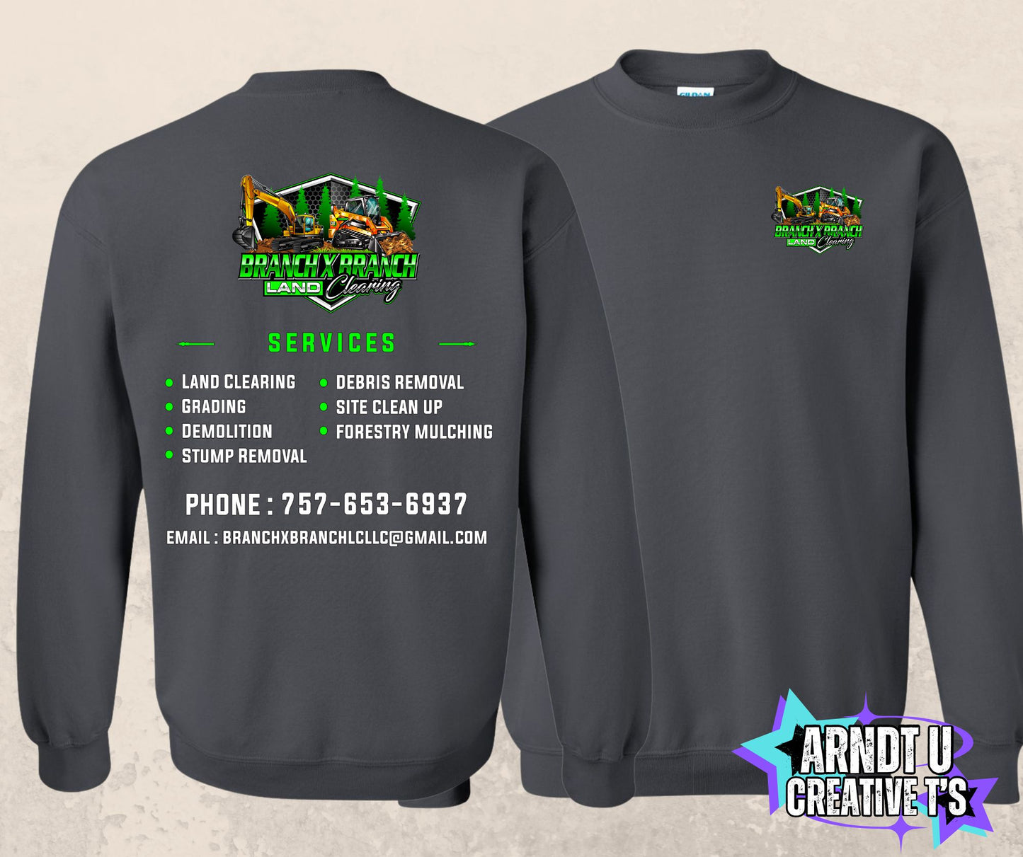 Branch X Branch Land Clearing Crewneck Sweatshirt