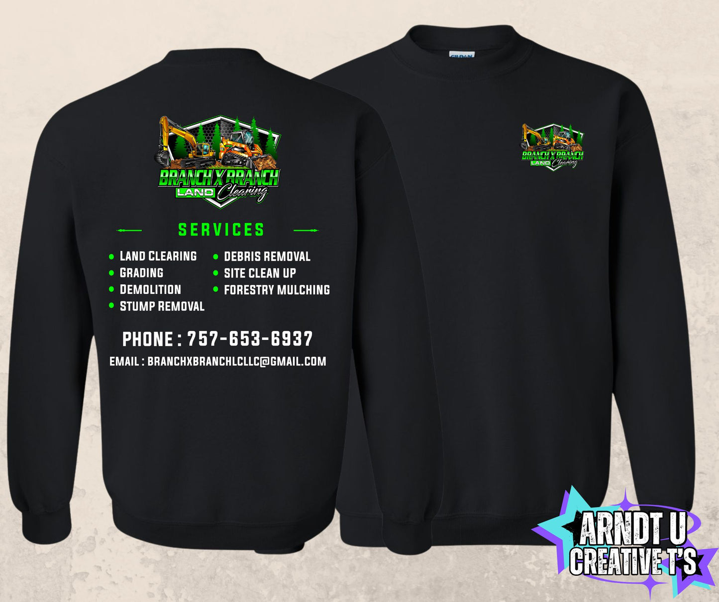 Branch X Branch Land Clearing Crewneck Sweatshirt