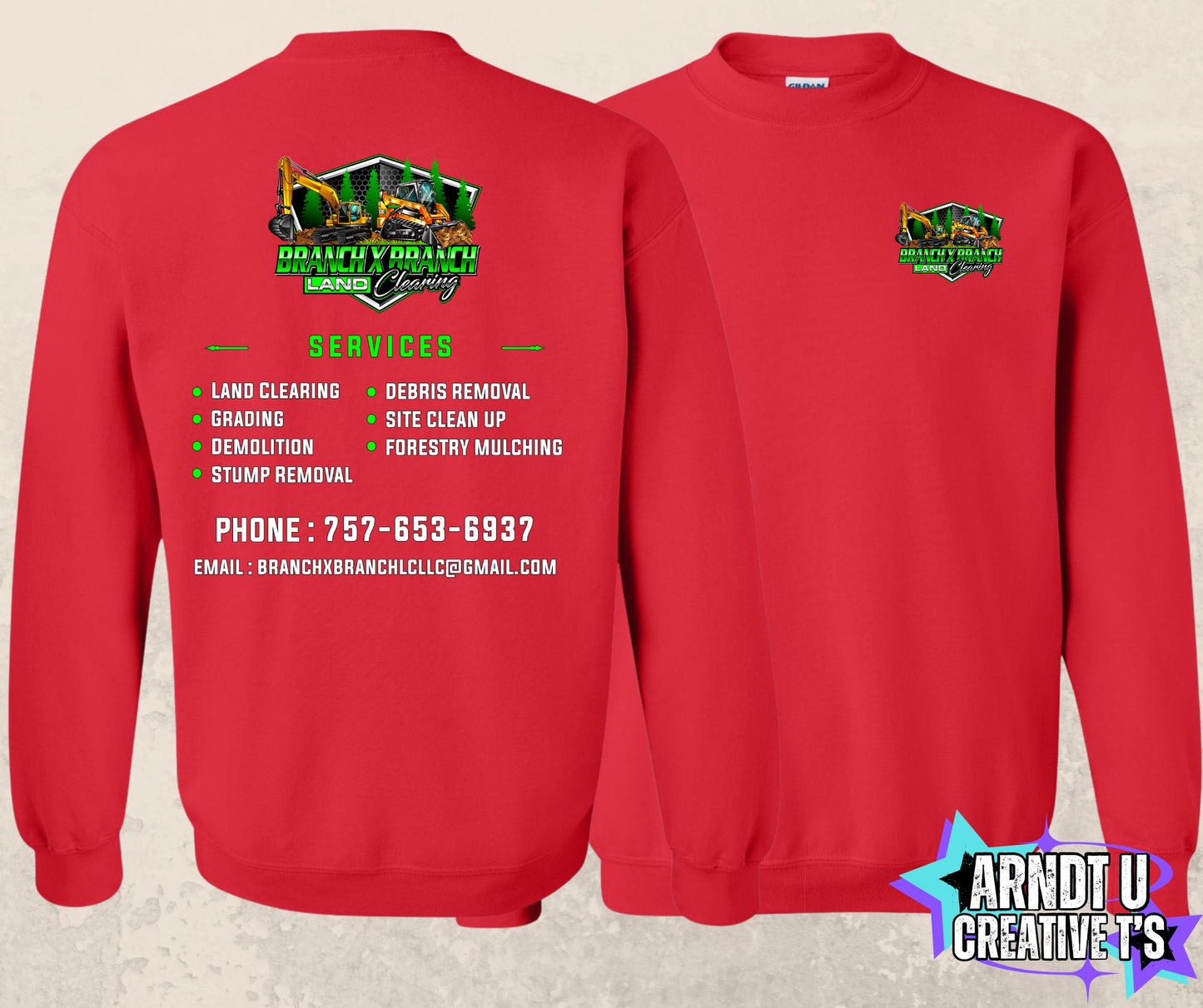 Branch X Branch Land Clearing Crewneck Sweatshirt