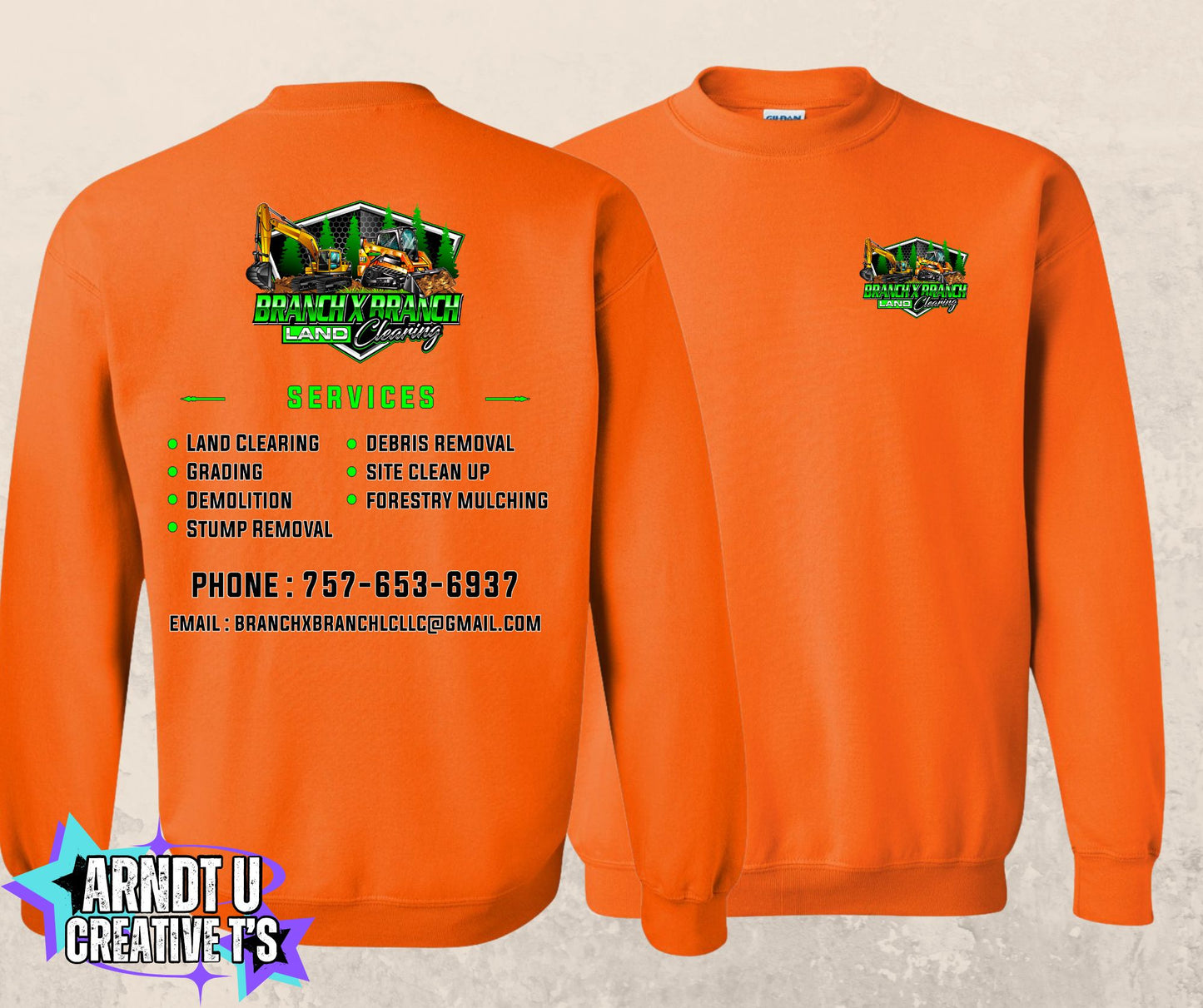 Branch X Branch Land Clearing Crewneck Sweatshirt