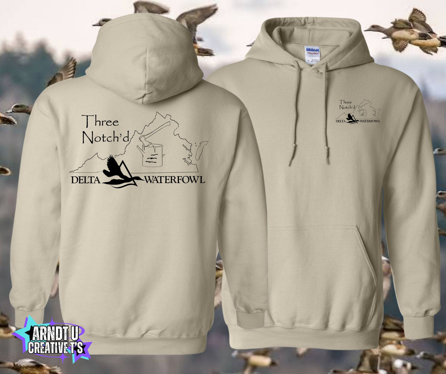 Three Notch'd Gildan Hoodies
