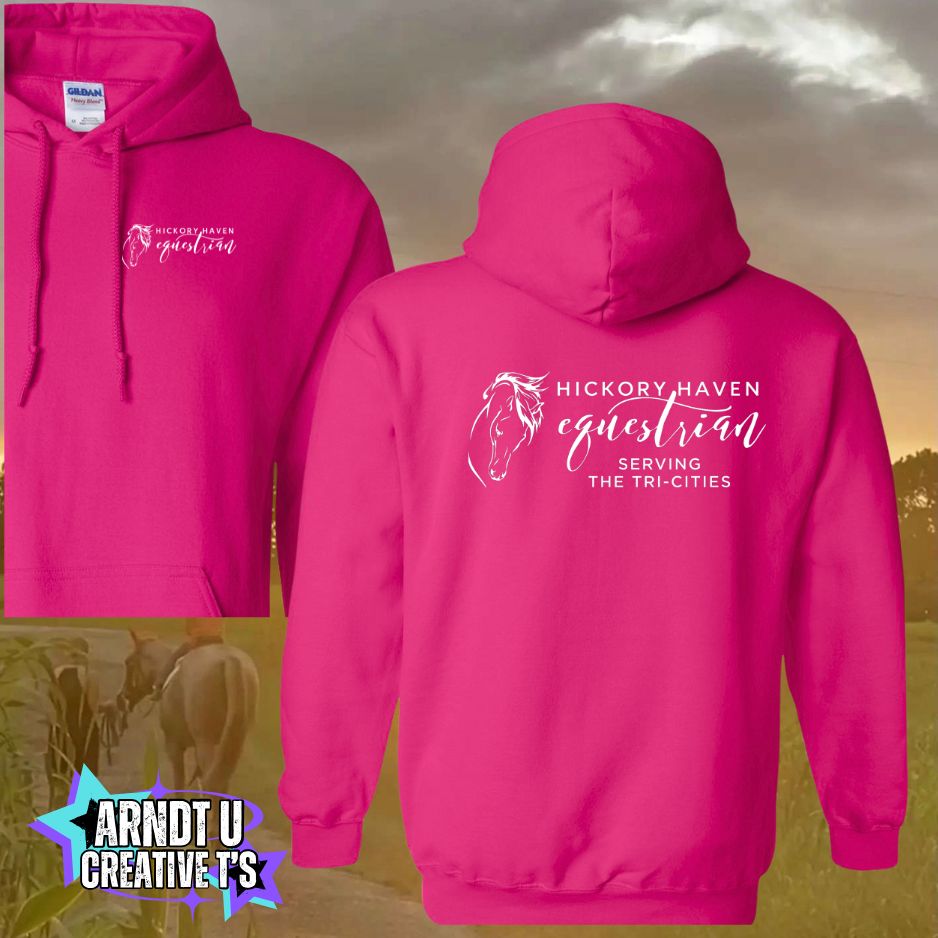 Adult Hickory Havens Hoodie Sweatshirt-White Writing