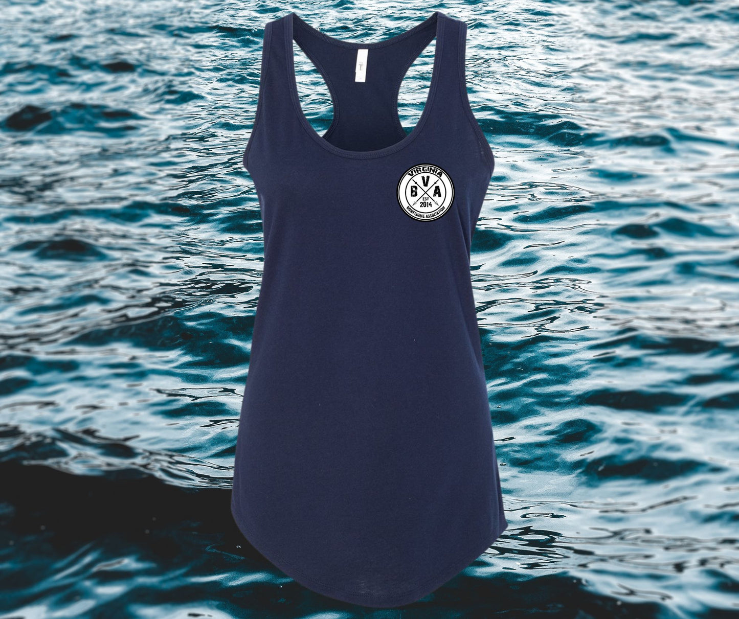 Virginia Bowfishing Assoc. Ladies Razor Bank Tank Tops