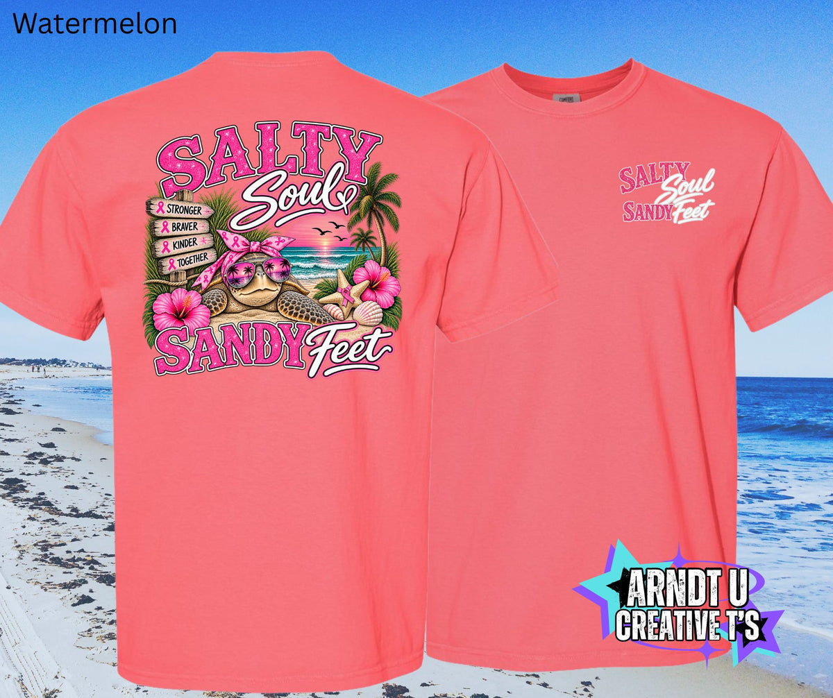 Salty Soul Sandy Feet Turtle Breast Cancer Awareness