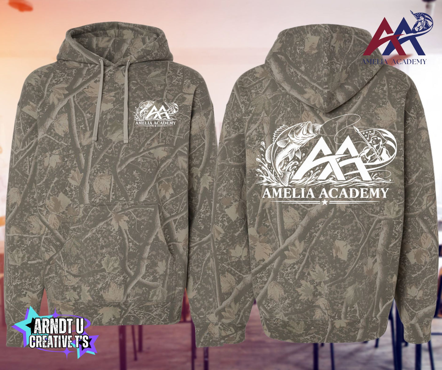 New Patriots Bass Camo Independent Trading Company Hoodies