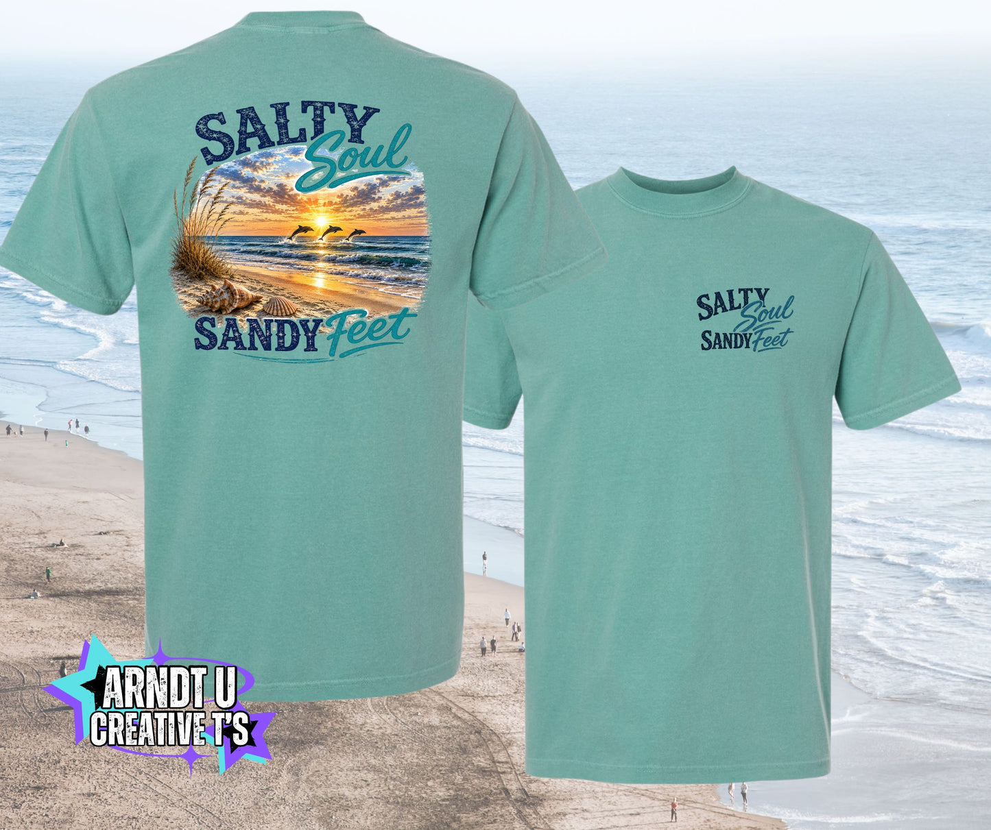 Salty Soul Sandy Feet Sunset Dolphins