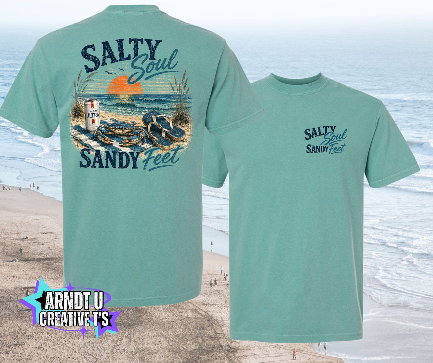 Salty Soul Sandy Feet Crabby with Flip Flops & A MU