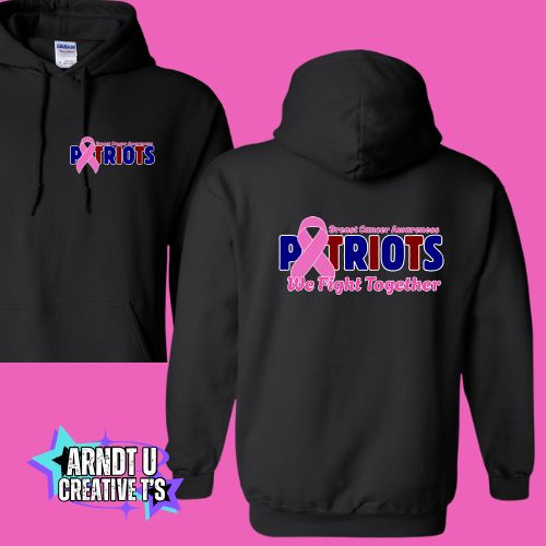AA Youth Breast Cancer Awareness Front & Back Logo Crewneck & Hoodie Sweatshirts
