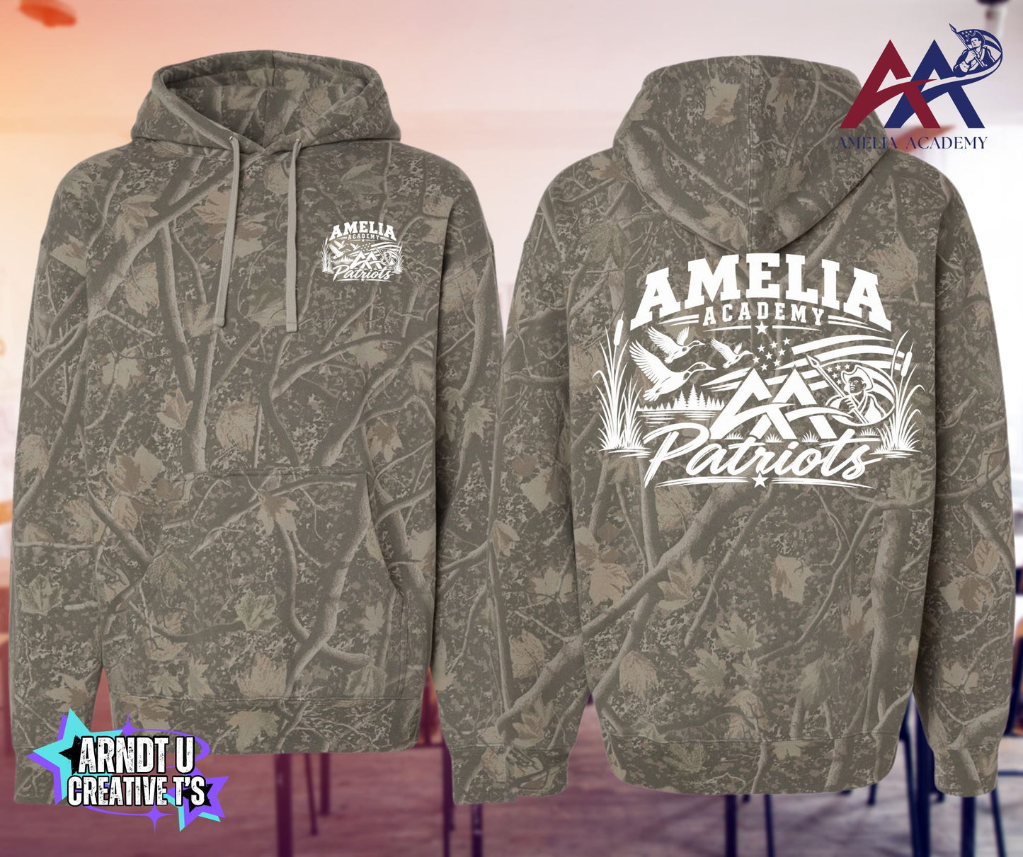 New Patriots Duck Camo Independent Trading Company Hoodies