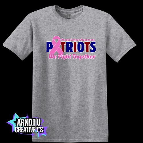 AA Adult Breast Cancer Awareness Front Logo Short & Long Sleeve