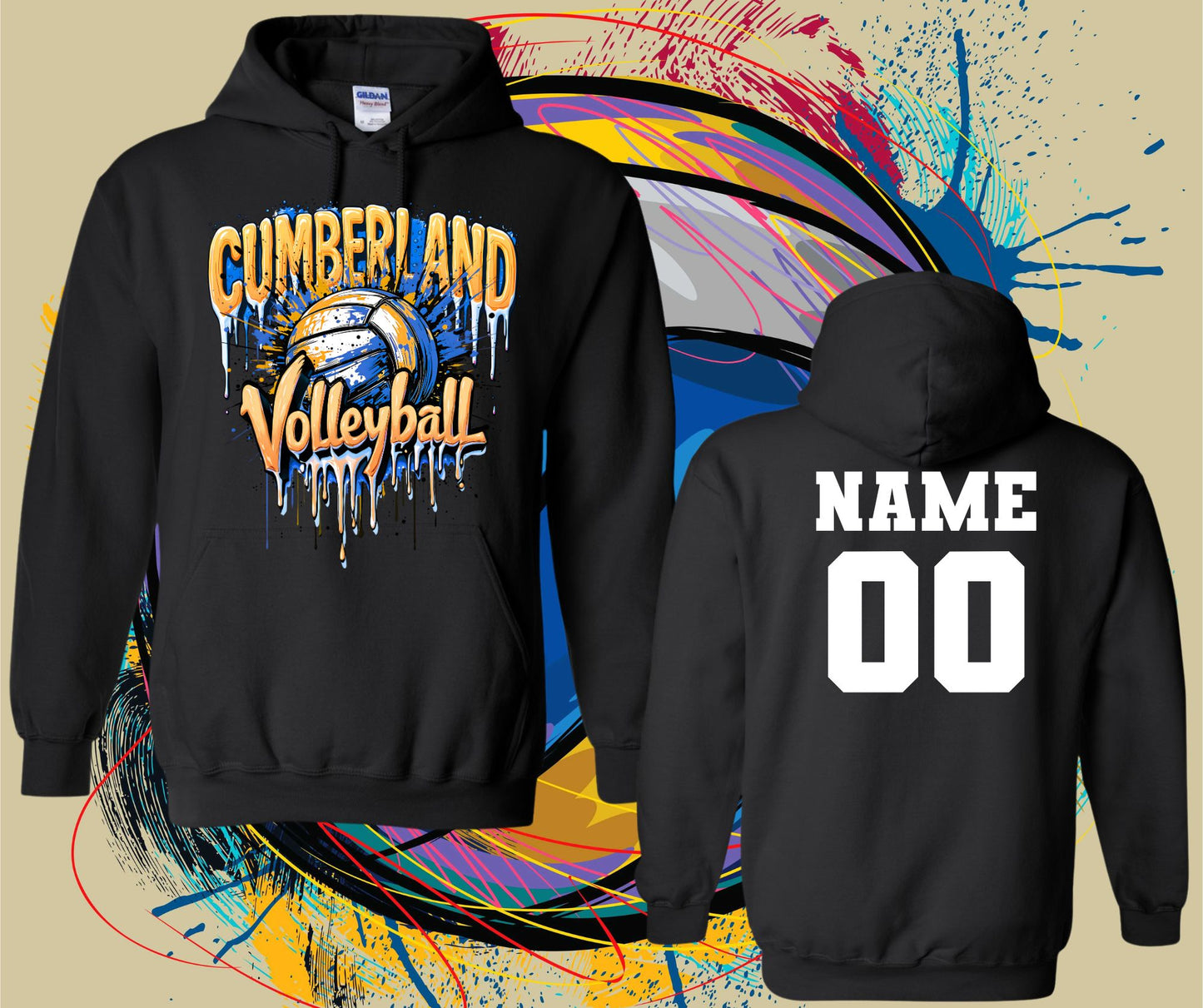Cumberland Volleyball with Name & Number