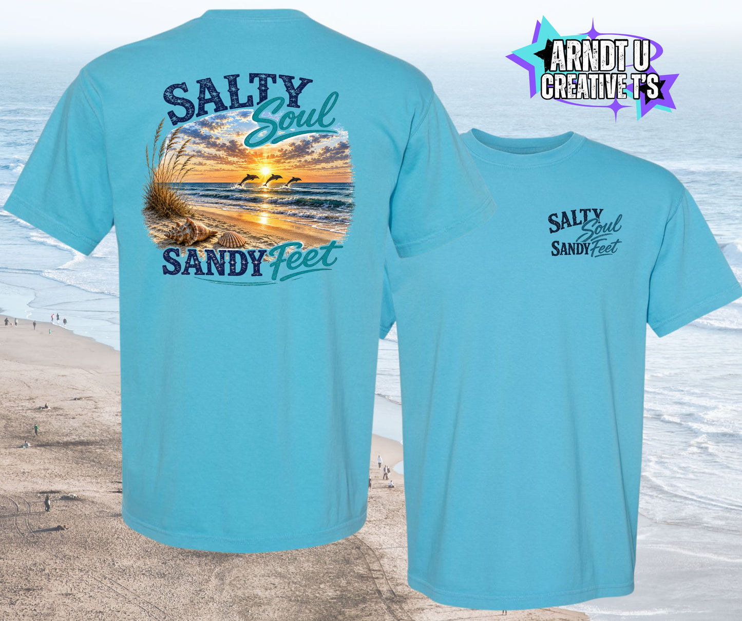 Salty Soul Sandy Feet Sunset Dolphins