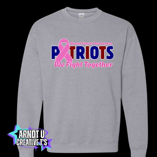 AA Breast Cancer Awareness Front Logo Crewneck & Hoodie Sweatshirts