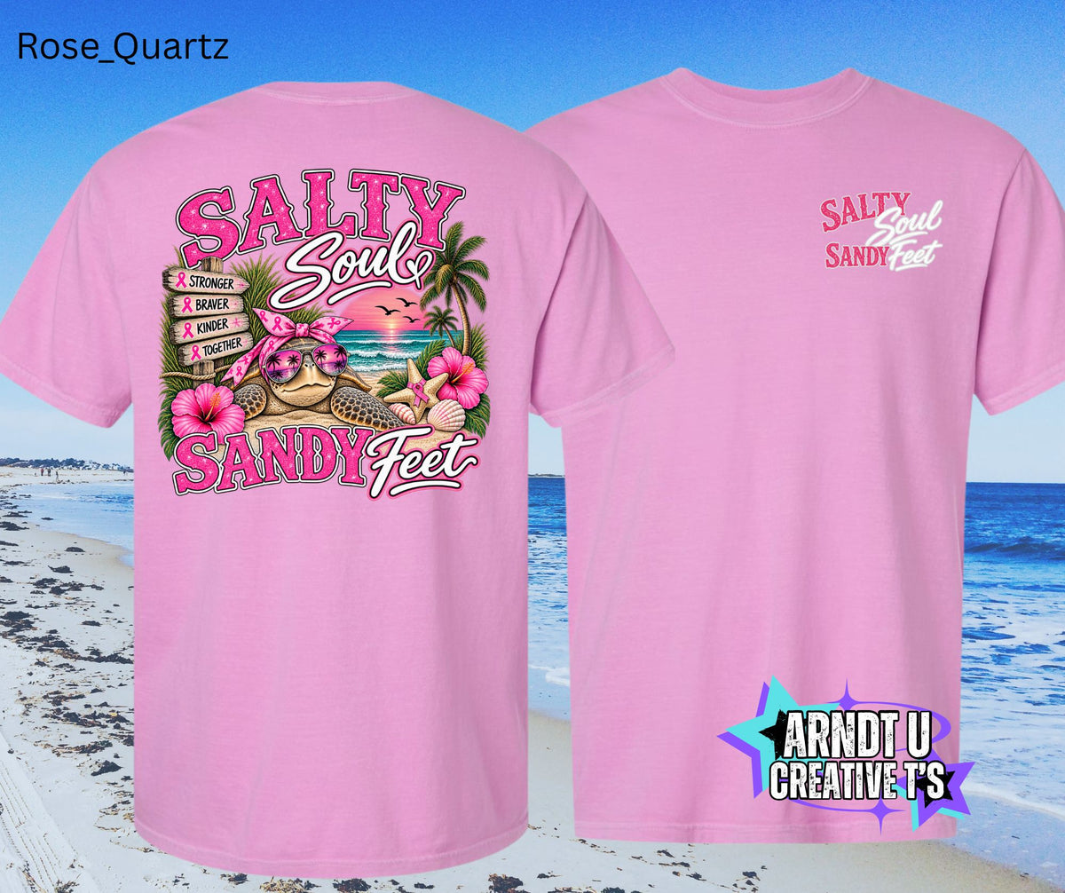 Salty Soul Sandy Feet Turtle Breast Cancer Awareness