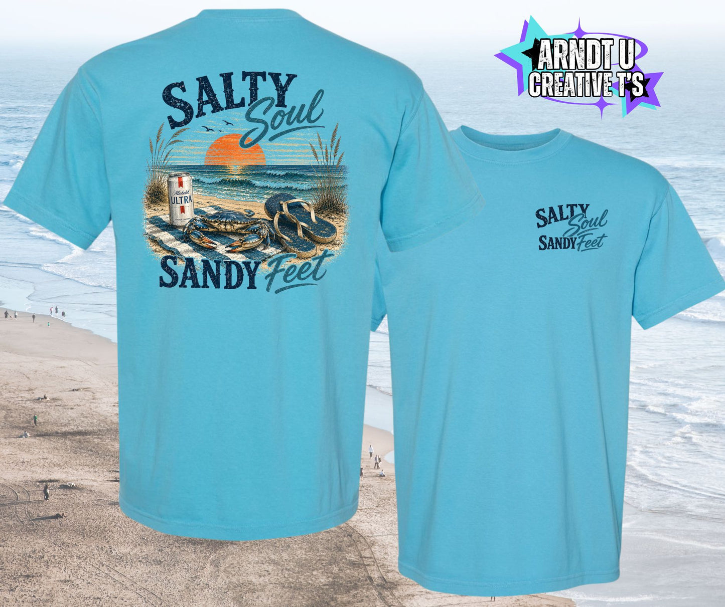 Salty Soul Sandy Feet Crabby with Flip Flops & A MU