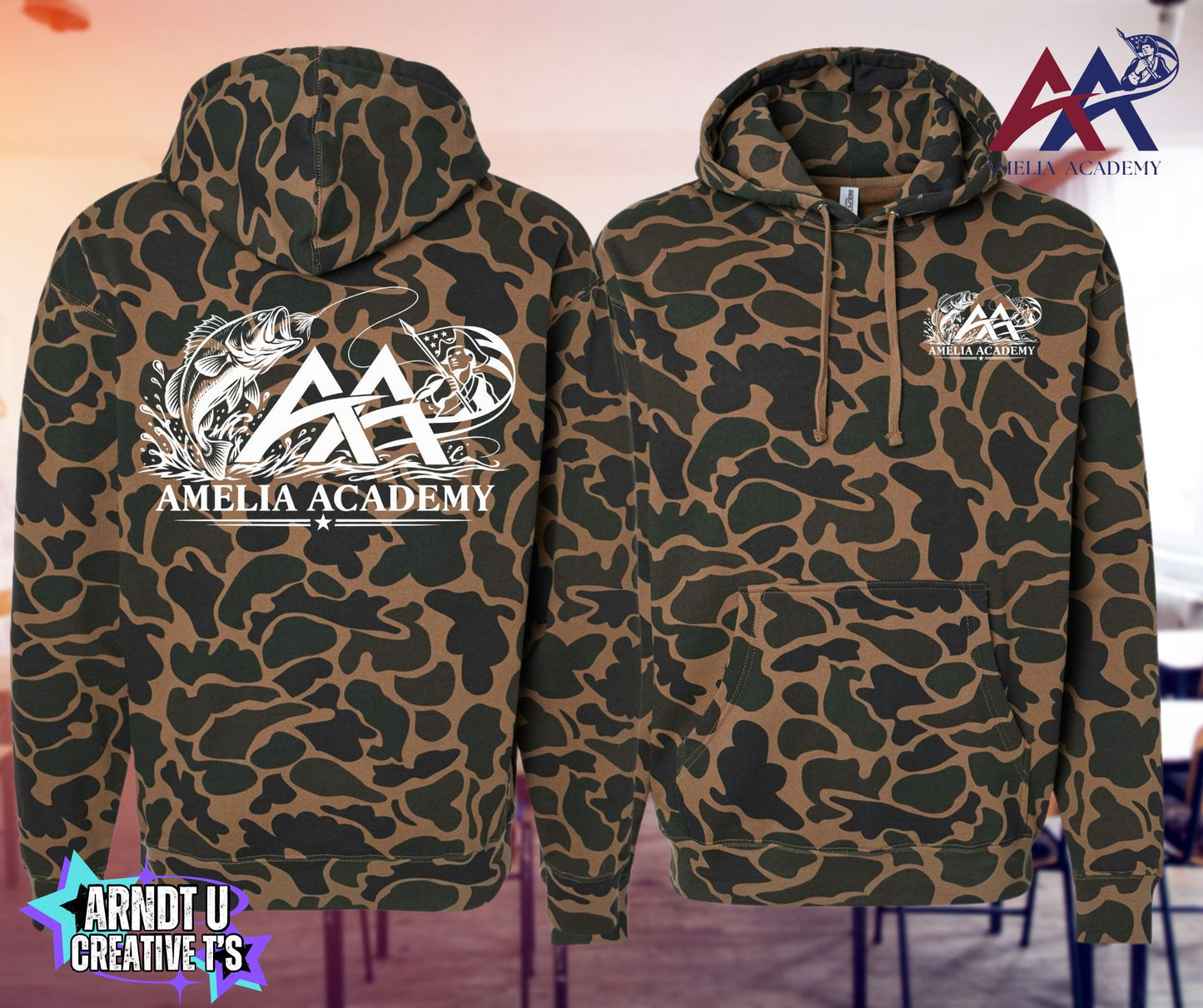 New Patriots Bass Camo Independent Trading Company Hoodies