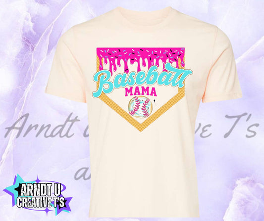 Baseball Mama Ice Cream Drip