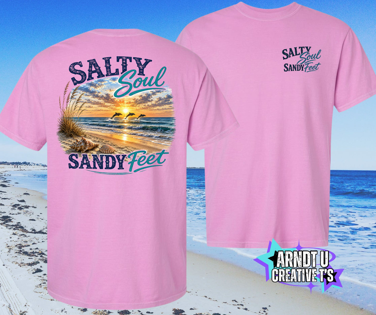 Salty Soul Sandy Feet Sunset Dolphins