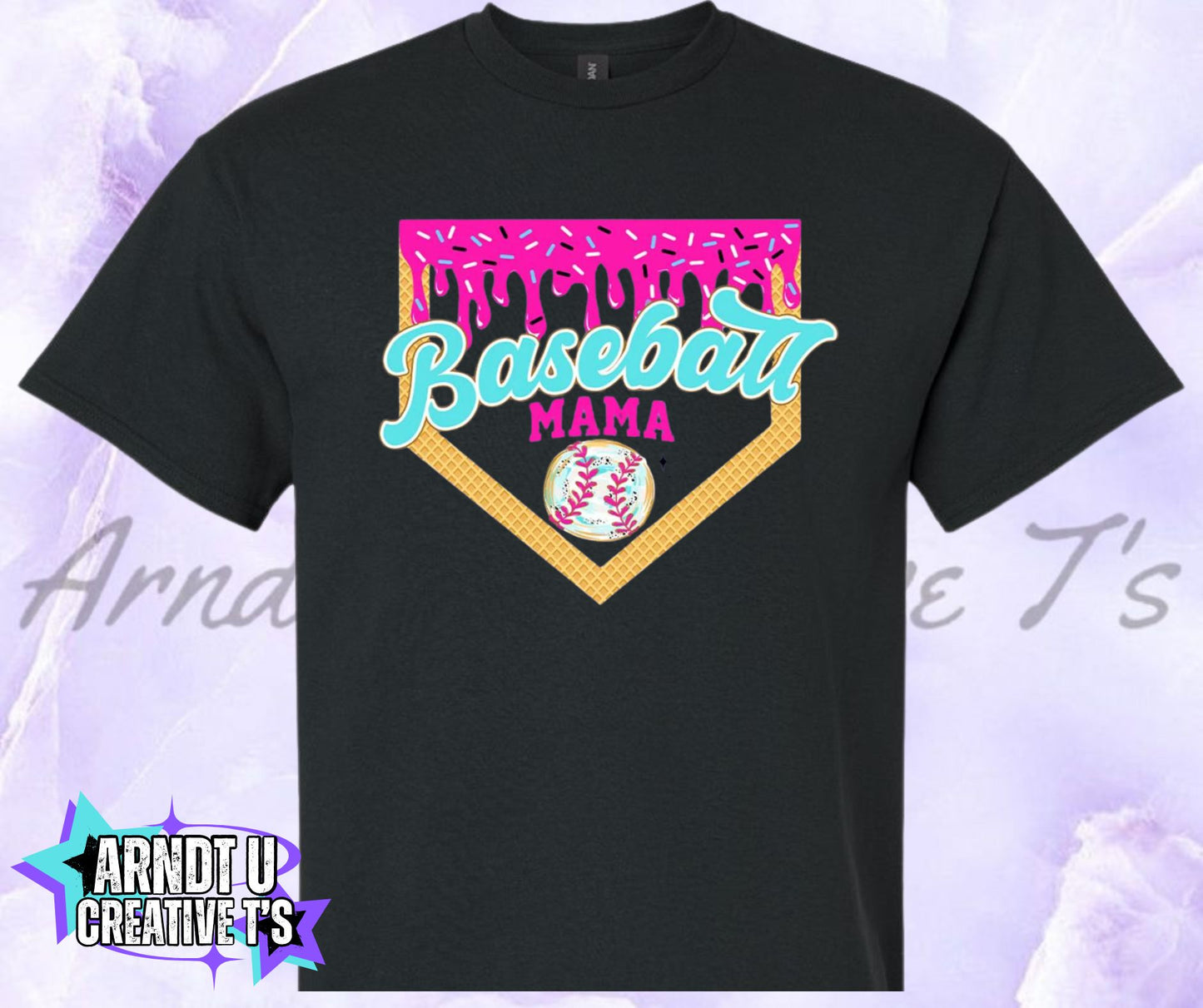 Baseball Mama Ice Cream Drip