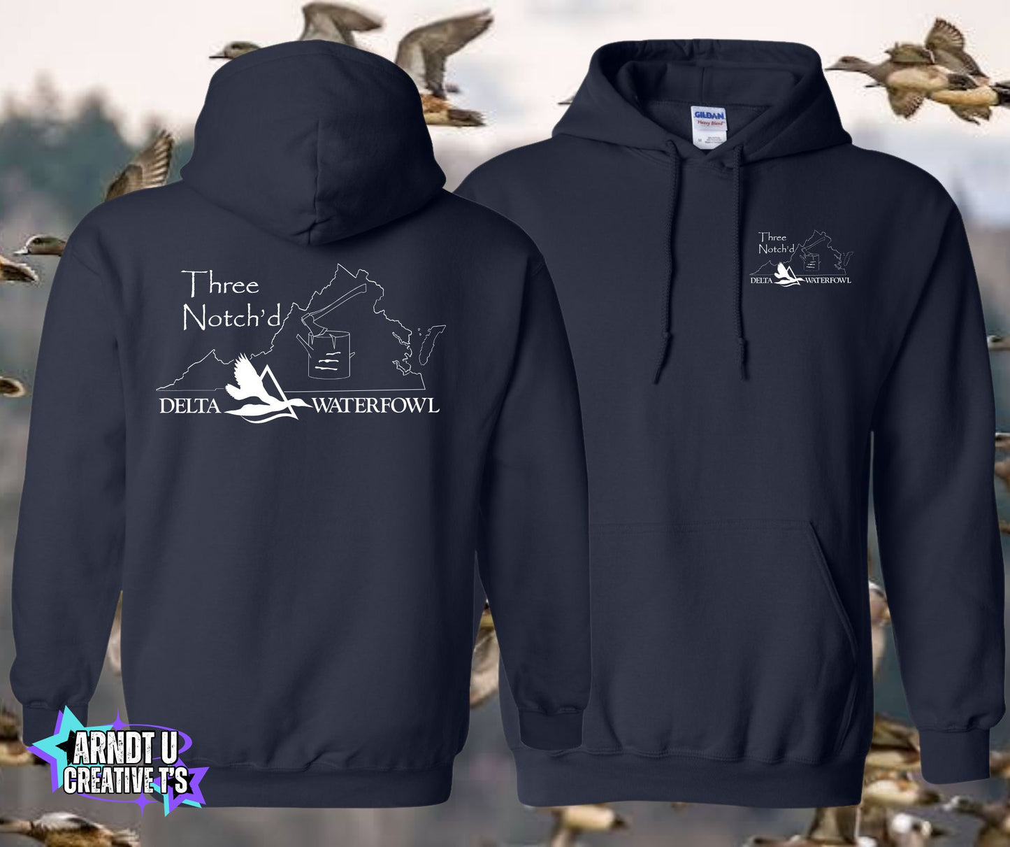 Three Notch'd Gildan Hoodies
