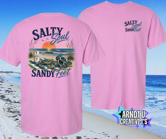 Salty Soul Sandy Feet Crabby with Flip Flops & A MU