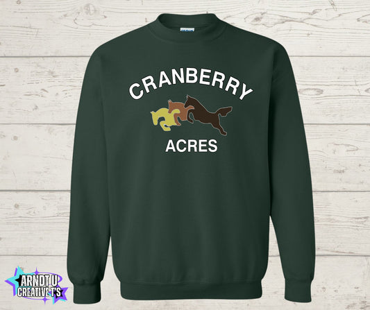 Cranberry Acres Crewneck Sweatshirt Original Logo Front Only